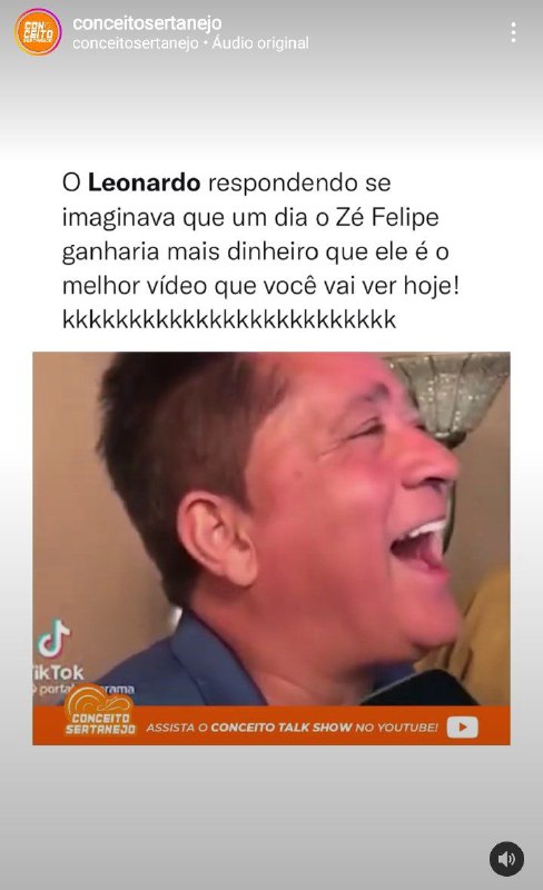 Leonardo falou de Zé Felipe (Foto: Reprodução)