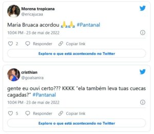 Internautas vibraram com virada de Maria Bruaca (Isabel Teixeira) em Pantanal (Foto: Reprodução / Twitter)