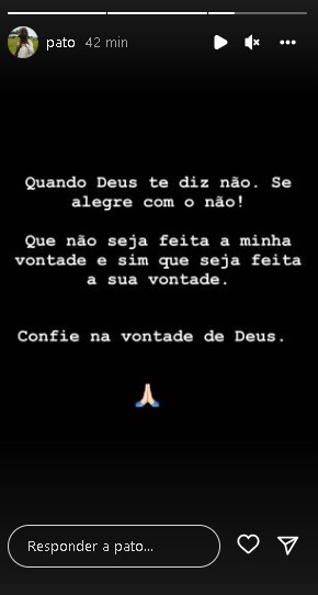 Pato fez textão nas redes sociais e chocou com recado (Foto: Reprodução/ Instagram)