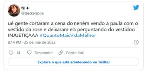 Fãs do casal Paula (Giovanna Antonelli) e Neném (Vladimir Brichta) ficaram decepcionados com os cortes na novela das sete da Globo (Foto: Reprodução / Twitter)