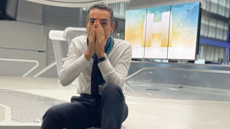 Cesar Tralee tira al suelo en JH Studios, se lleva la mano a la cara y revela su sufrimiento en Globo: "hoy es el dia deseado"