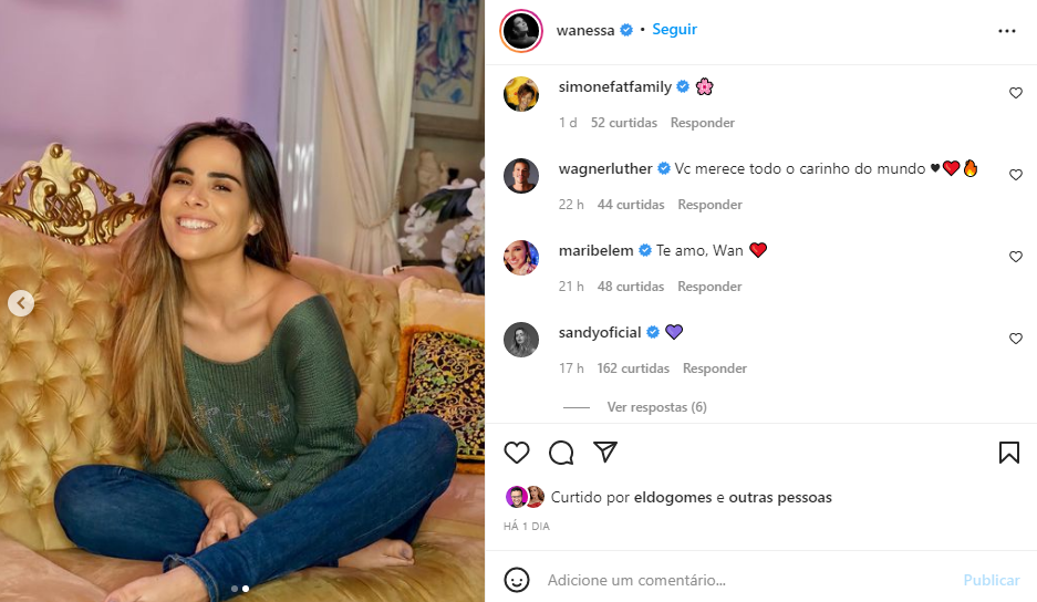 Wanessa apareceu sorridente em foto (Foto: instagram) 