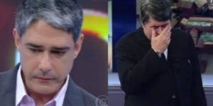 William Bonner e Datena se emocionam ao vivo (Foto: Reprodução)