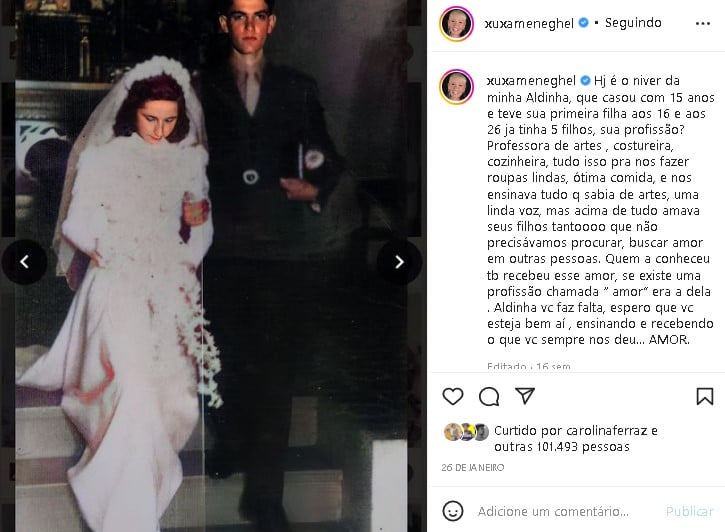 Xuxa Meneghel falou sobre saudades da mãe, Dona Alda (Foto: Reprodução/ Instagram)