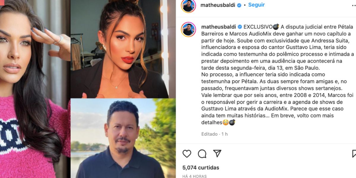 Andressa Suita é exposta em escândalo de separação e briga por bens