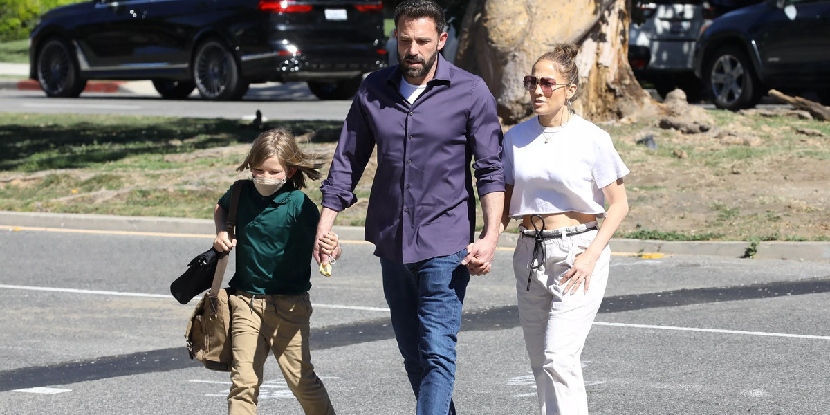 Ben Affleck, Jennifer Lopez e Samuel (Foto: Reprodução)