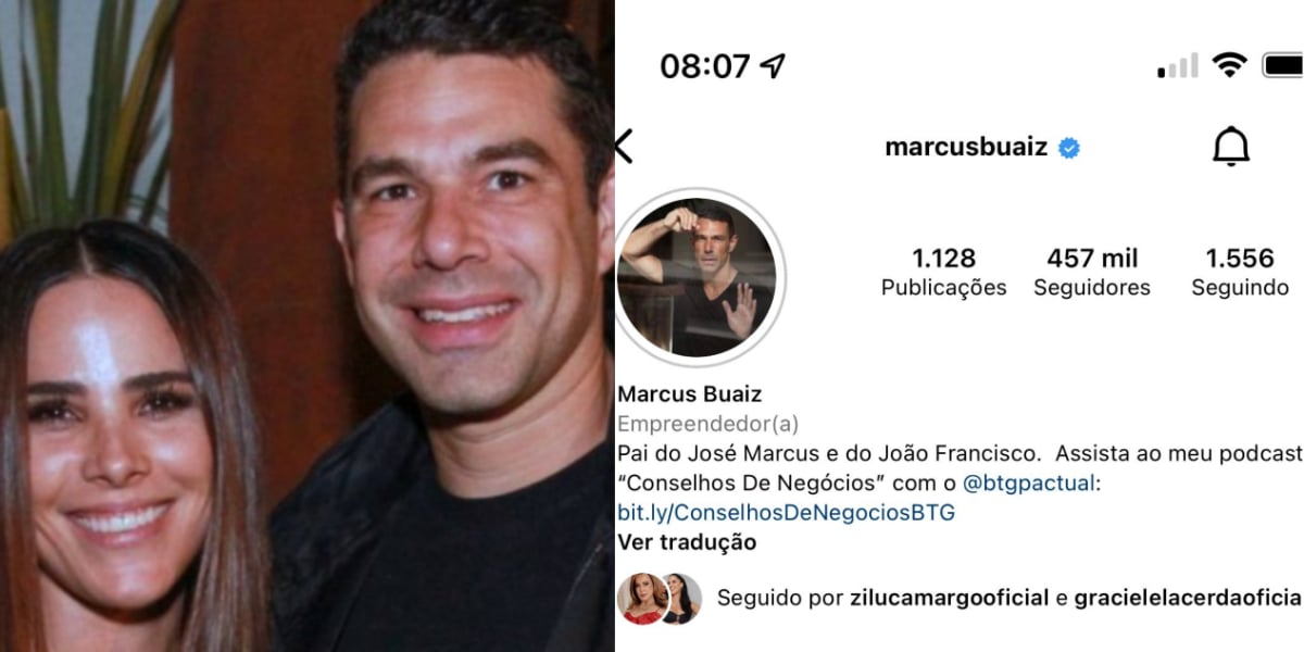 Zilu e Graciele Lacerda continuam seguindo Marcus Buaiz nas redes sociais (Foto: AgNews/Reprodução/Instagram)