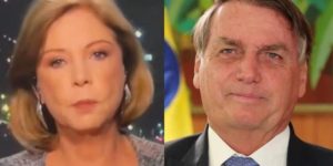 Eliane Cantanhêde e Jair Bolsonaro - Reprodução Notícias da TV Uol