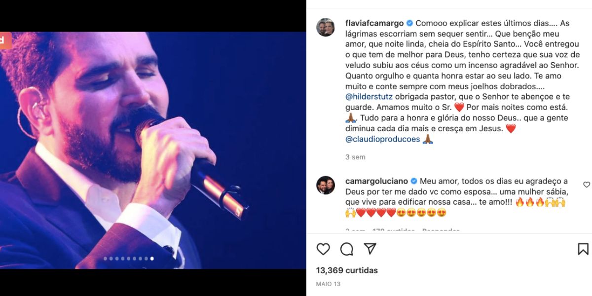 Flávia Camargo e Luciano Camargo (Reprodução)