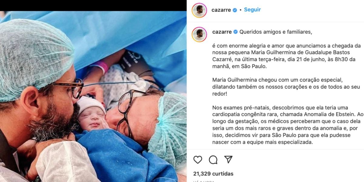 Juliano Cazarré, de Pantanal, vive o pior e filha entra em cirurgia às pressas após parto: "Raro e grave"