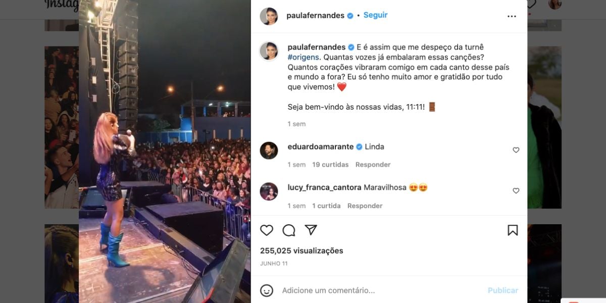 Paula Fernandes faz anúncio de fim