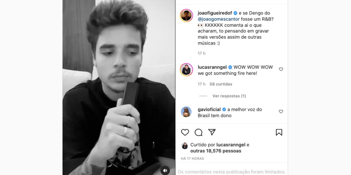 João Figueiredo assume voz de João Gomes em vídeo (Reprodução) 