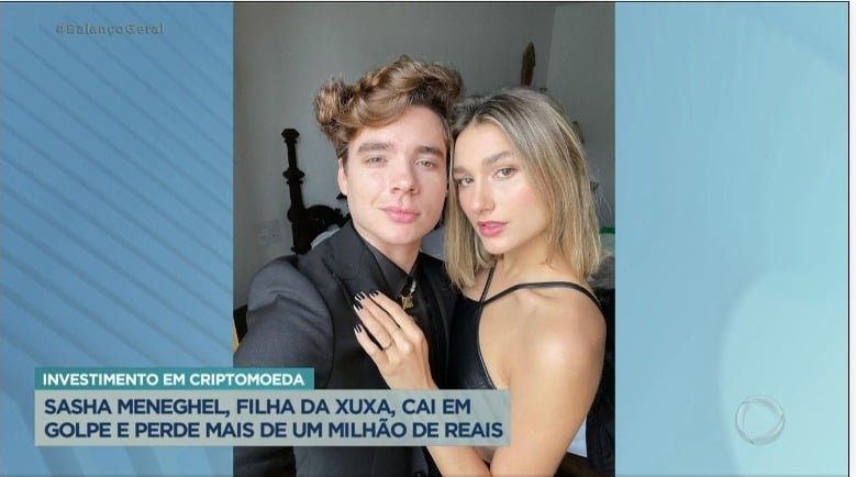 Sasha e João Figueiredo teriam sido vítimas de um golpe envolvendo criptomoedas- Foto: Reprodução/Record 