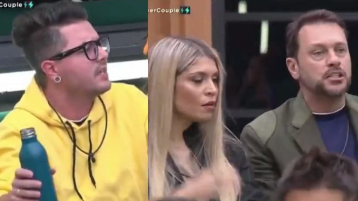 Power Couple Brasil: Pe Lanza discute com Albert e Adryana (Foto: Reprodução/Montagem)