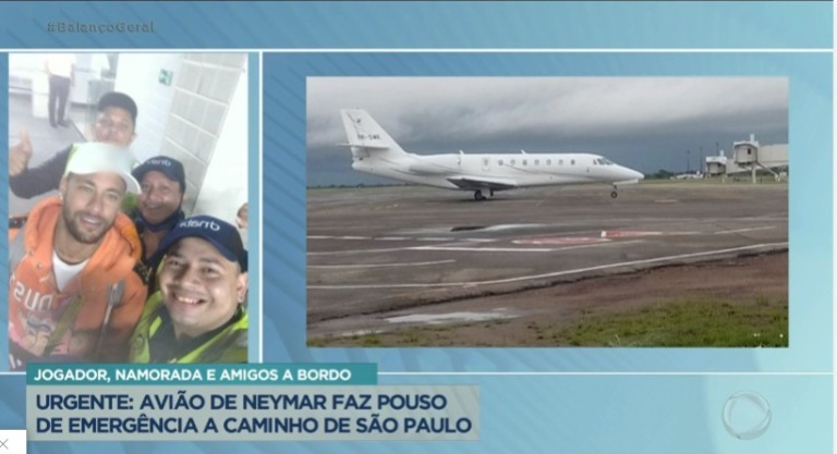 Record repercutiu o pouso forçado do avião de Neymar em Roraima