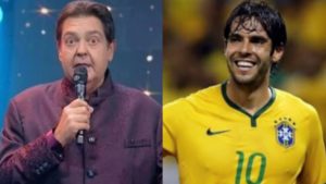 Faustão é cortado de foto de Kaká (Foto: Reprodução/Montagem)