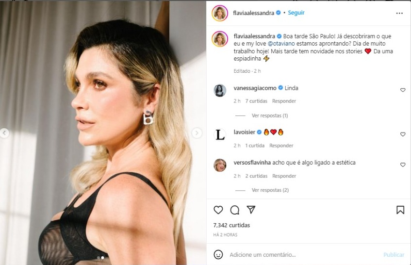Flávia Alessandra surge nas redes sociais e aposta em look ousado para clique no sol (Foto: Reprodução/Instagram)