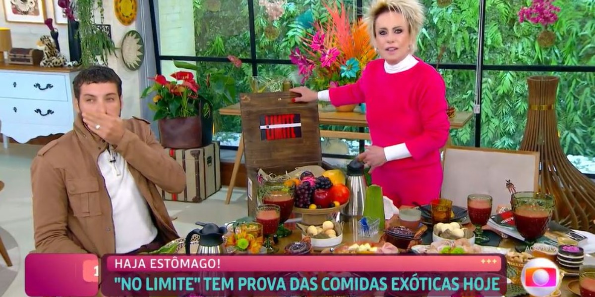 Ana Maria Braga e Leandro Lima se divertiram com brincadeira do "No Limite" (Foto: Reprodução/TV Globo)