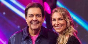 Anne Lottermann e Faustão (Foto: Divulgação / Band)