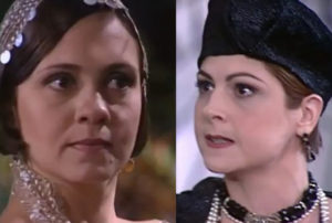 O Cravo e a Rosa: Catarina (Adriana Esteves) estraga casamento de Marcela e Batista (Foto: Reprodução / Globo)