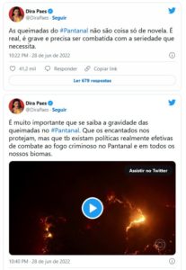 Atriz da Globo, Dira Paes elogiou Osmar Prado em cenas impactantes de Pantanal (Foto: Reprodução / Twitter)