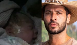 Leandro Lima, o Levi de Pantanal contou que o filho mais novo nasceu no carro, na última semana (Foto: Reprodução / Globo)