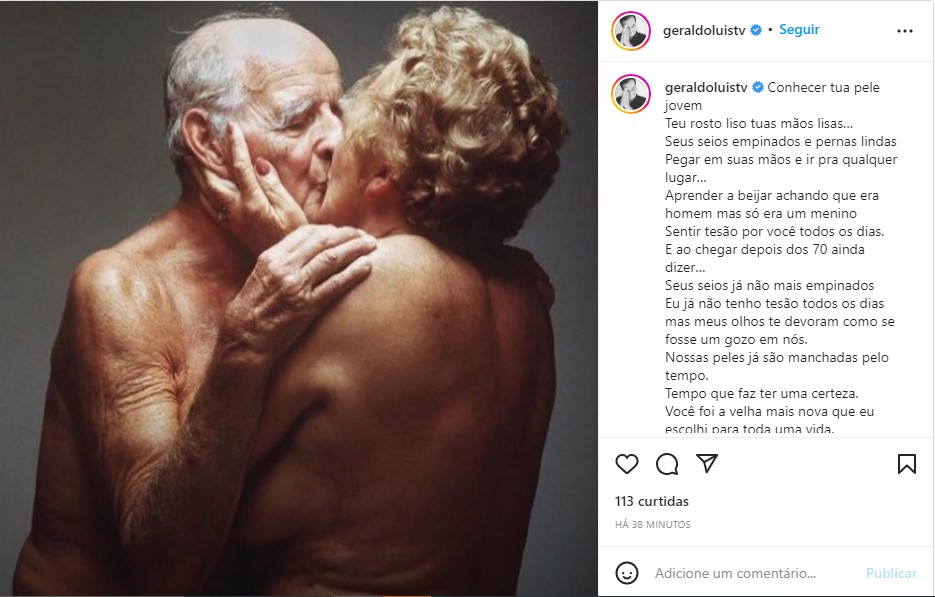 Geraldo Luís expõe carta de amor e foto aos beijos - Foto: Reprodução