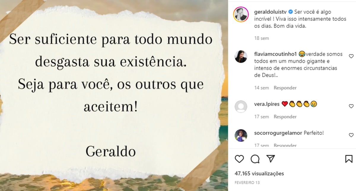 Mensagem motivacional de Geraldo Luís 