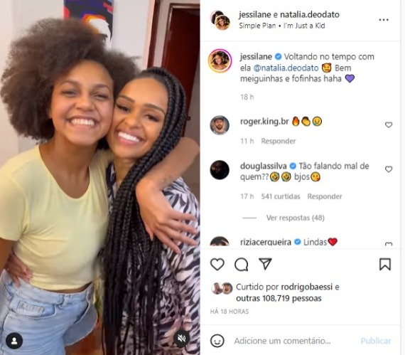 Post de Jessilane e Natália nas redes sociais (Foto: Reprodução/Instagram)