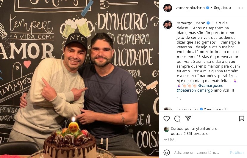 Luciano Camargo se declarou para o irmão e o sobrinho (Foto: Reprodução/ Instagram)