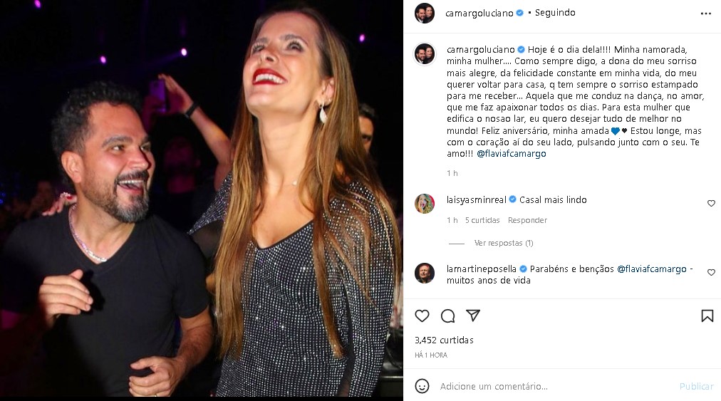 Luciano Camargo se derreteu pela esposa (Foto: Reprodução)