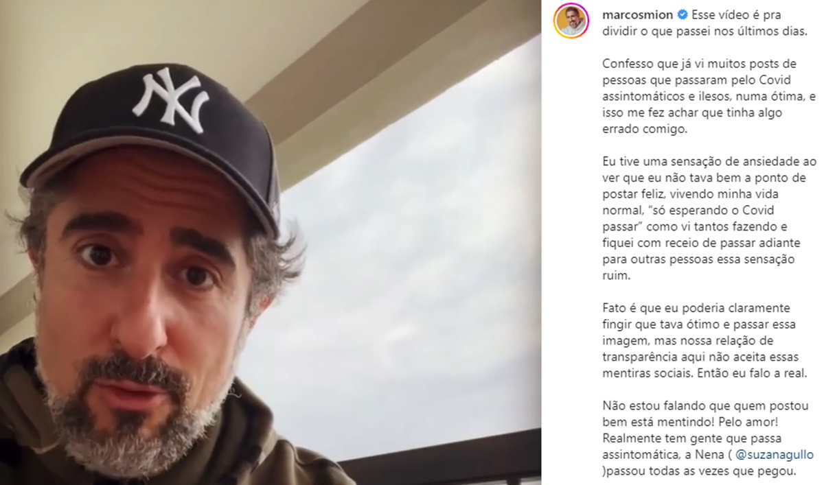 Marcos Mion em seu vídeo nas redes sociais sobre Covid-19