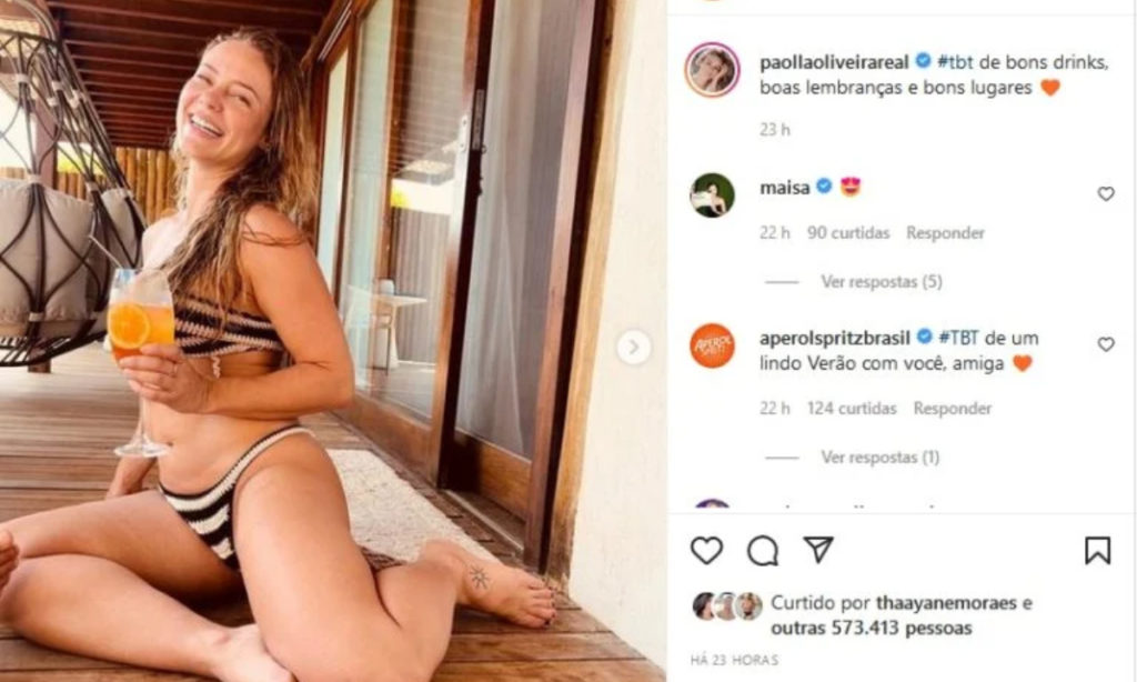 Paolla Oliveira surgiu sensual em foto no Instagram (Foto: Redes sociais) 