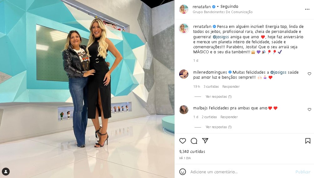 Apresentadora surgiu com mulher (Foto: Reprodução/ Instagram)