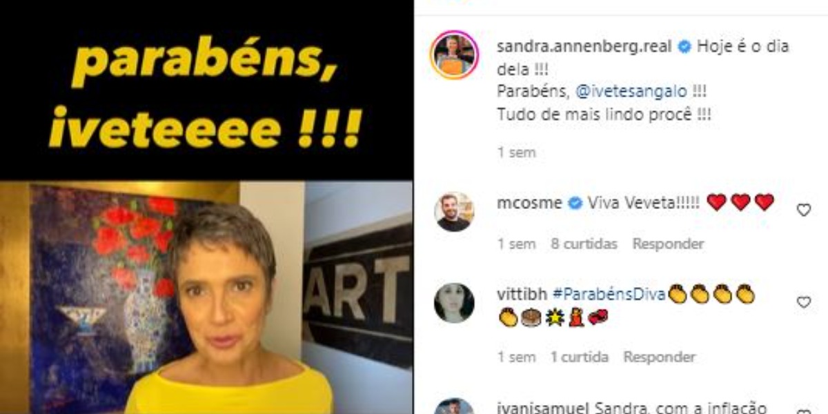 Sandra Annenberg mandou recado a Ivete Sangalo (Foto: Reprodução/Instagram)