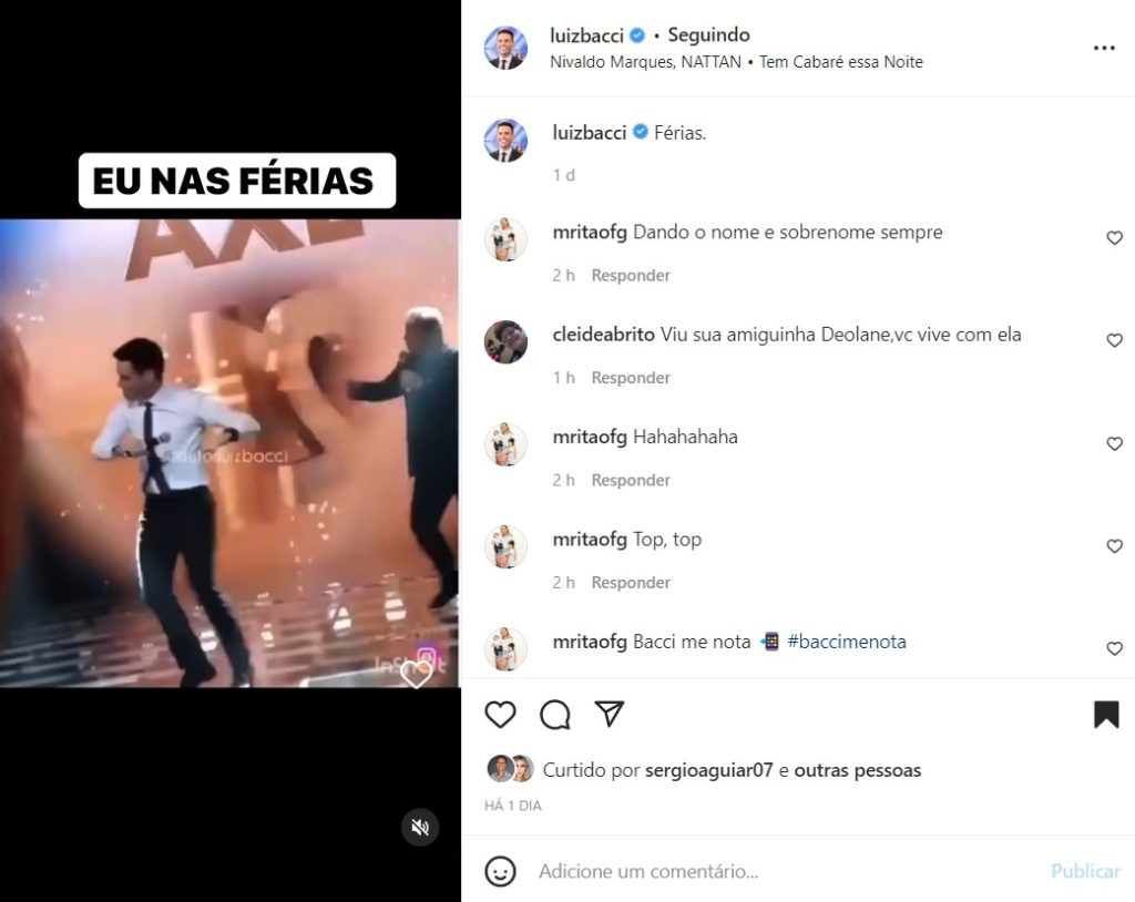 Bacci resgatou um vídeo antigo ao lado de Gugu para comemorar a chegada das férias