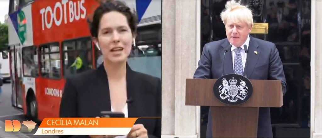 Cecília Malan entrou ao vivo na Globo para noticiar a renúncia de Boris Johnson