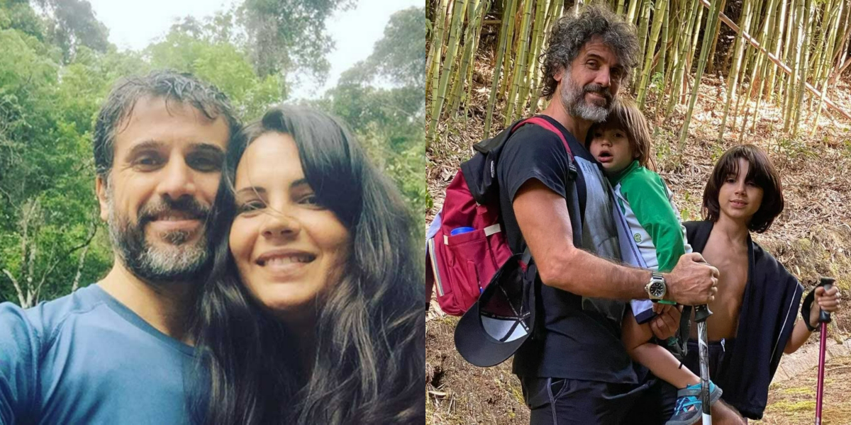 Eriberto Leão com a esposa, Andréa Leal, e os filhos (Foto: Reprodução/Instagram)