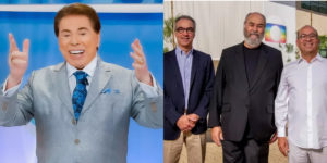 Silvio Santos e filhos de Roberto Marinho (Foto: Divulgação/SBT/TV Globo)