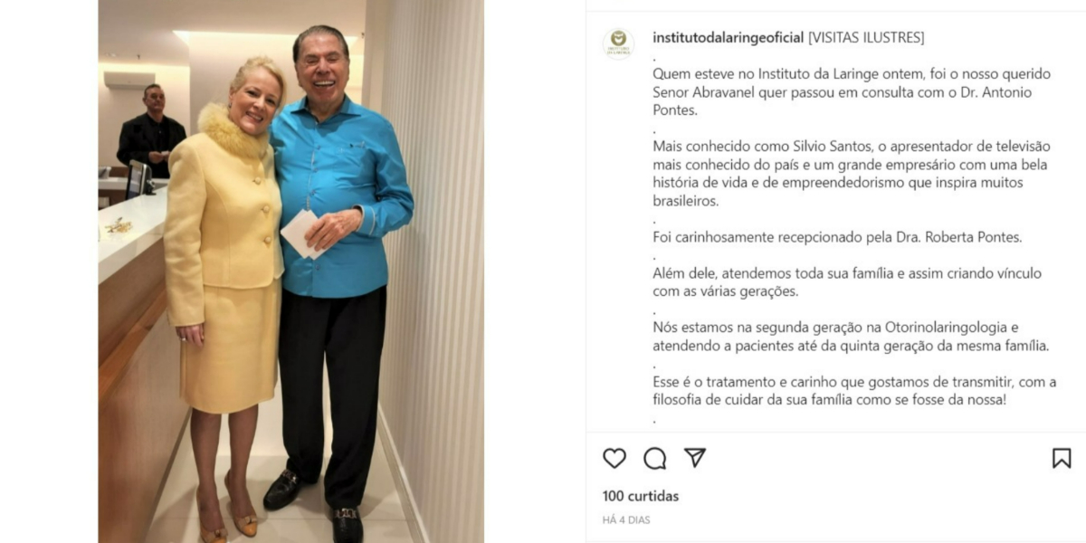 Silvio Santos passou em clínica renomada (Foto: Reprodução/Instagram)