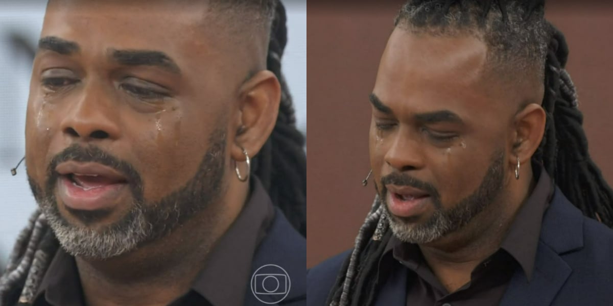 Manoel Soares se emocionou no "Encontro" (Foto: Reprodução/TV Globo)