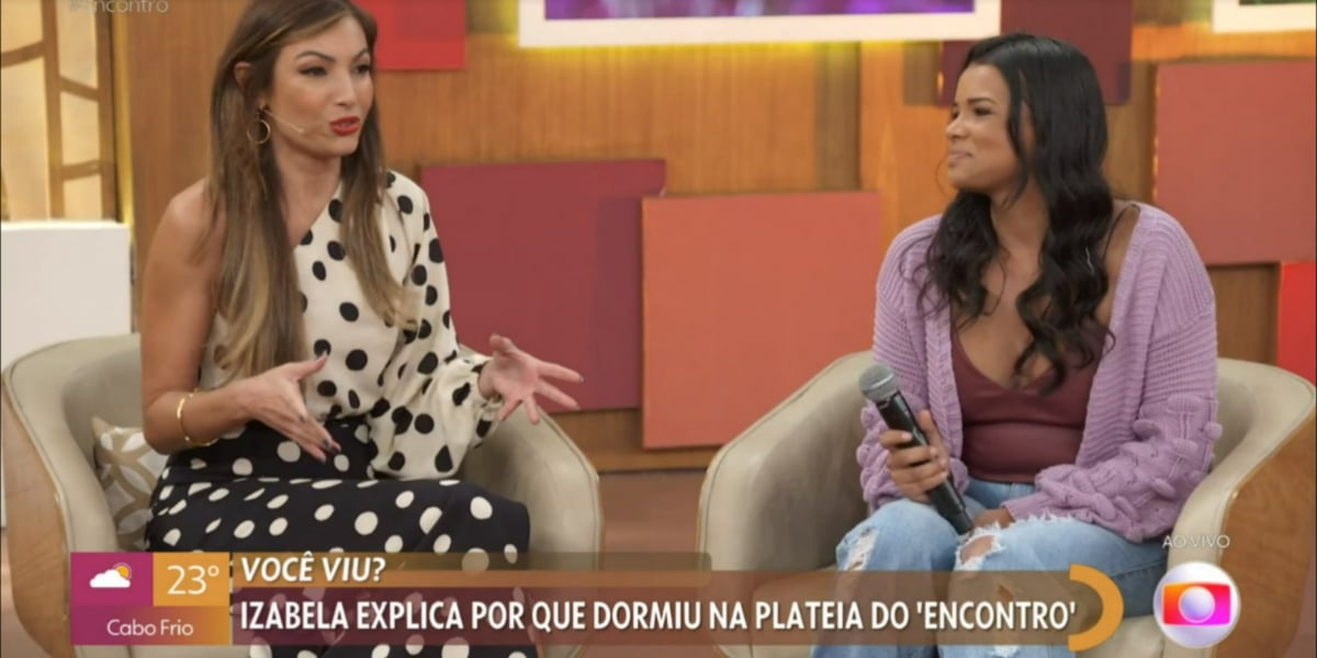 Patrícia Poeta entrevistou jovem que dormiu no "Encontro" (Foto: Reprodução/TV Globo)