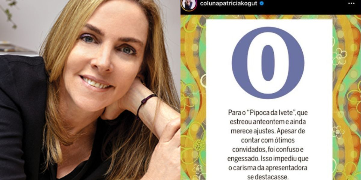 Colunista do O Globo, Patricia Kogut detona novo programa da emissora - Reprodução Instagram