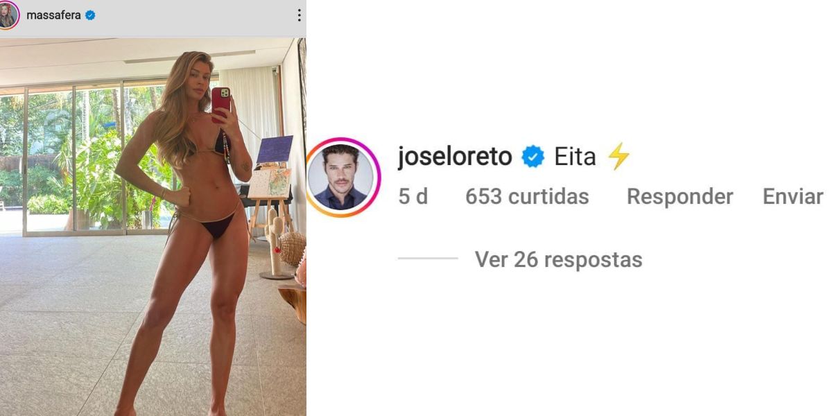 José Loreto comenta foto de Grazi Massafera exibindo corpão (Reprodução : Instagram)