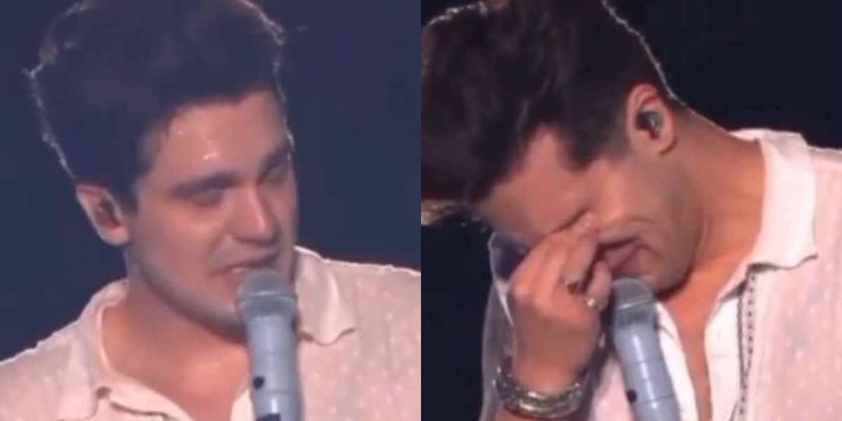 Cantor Luan Santana paralisa show, chora muito em cima do palco e recebe apoio: "Minha mãe está lá em casa" - Reprodução