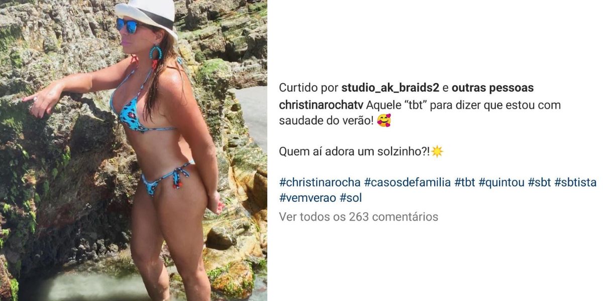 Christina Rocha Exibindo corpo em seu Instagram (Foto. Reprodução: Montagem TV Foco)