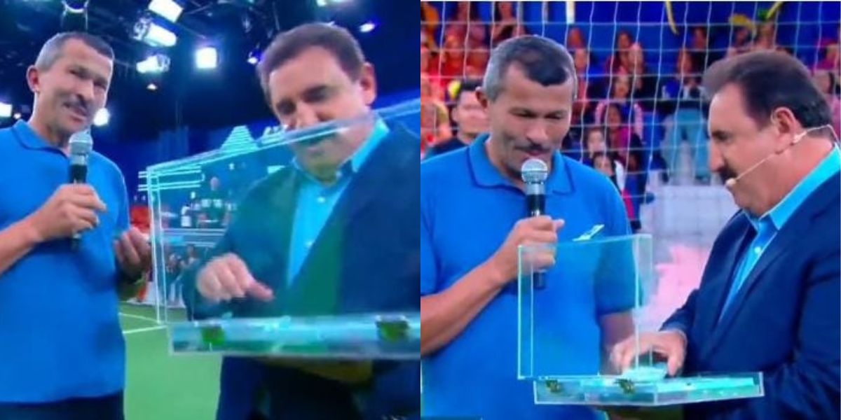 Ratinho cumpre promessa e paga 100 mil para Tonhão (Reprodução: SBT)