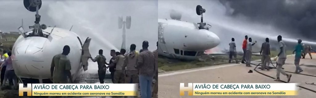 Jornal Hoje mostrou cenas assustadoras de acidente com avião na Somália