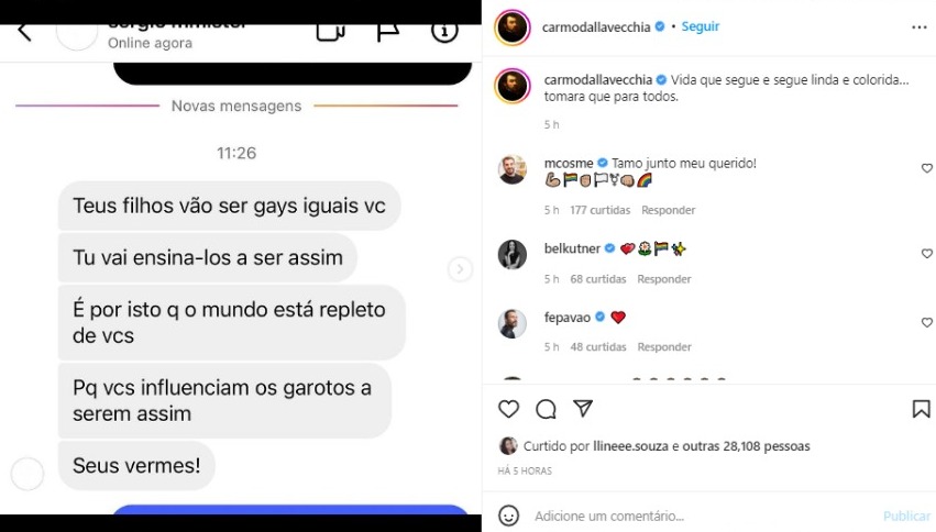 Carmo Dalla Vecchia recebe ataque hater direcionado ao filho e rebate com classe (Foto: Reprodução/Instagram)