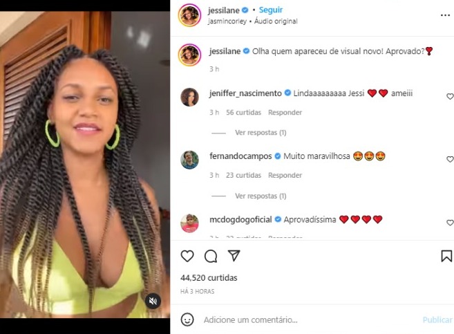 Jessi surge irreconhecível nas redes sociais (Foto: Reprodução/Instagram)